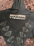 Diamond Sleeves Crop Hoodie