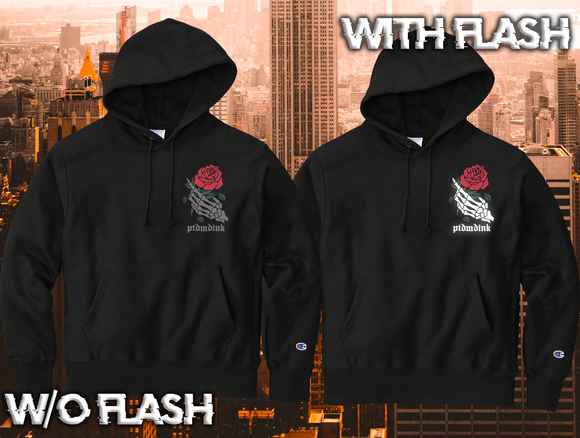 Reflective Skeleton Rose Champion Hoodie