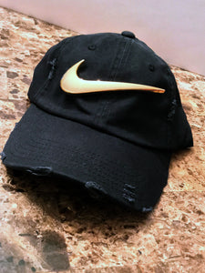 Black Golden Check Dad Hat