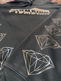 Diamond Sleeves Crop Hoodie